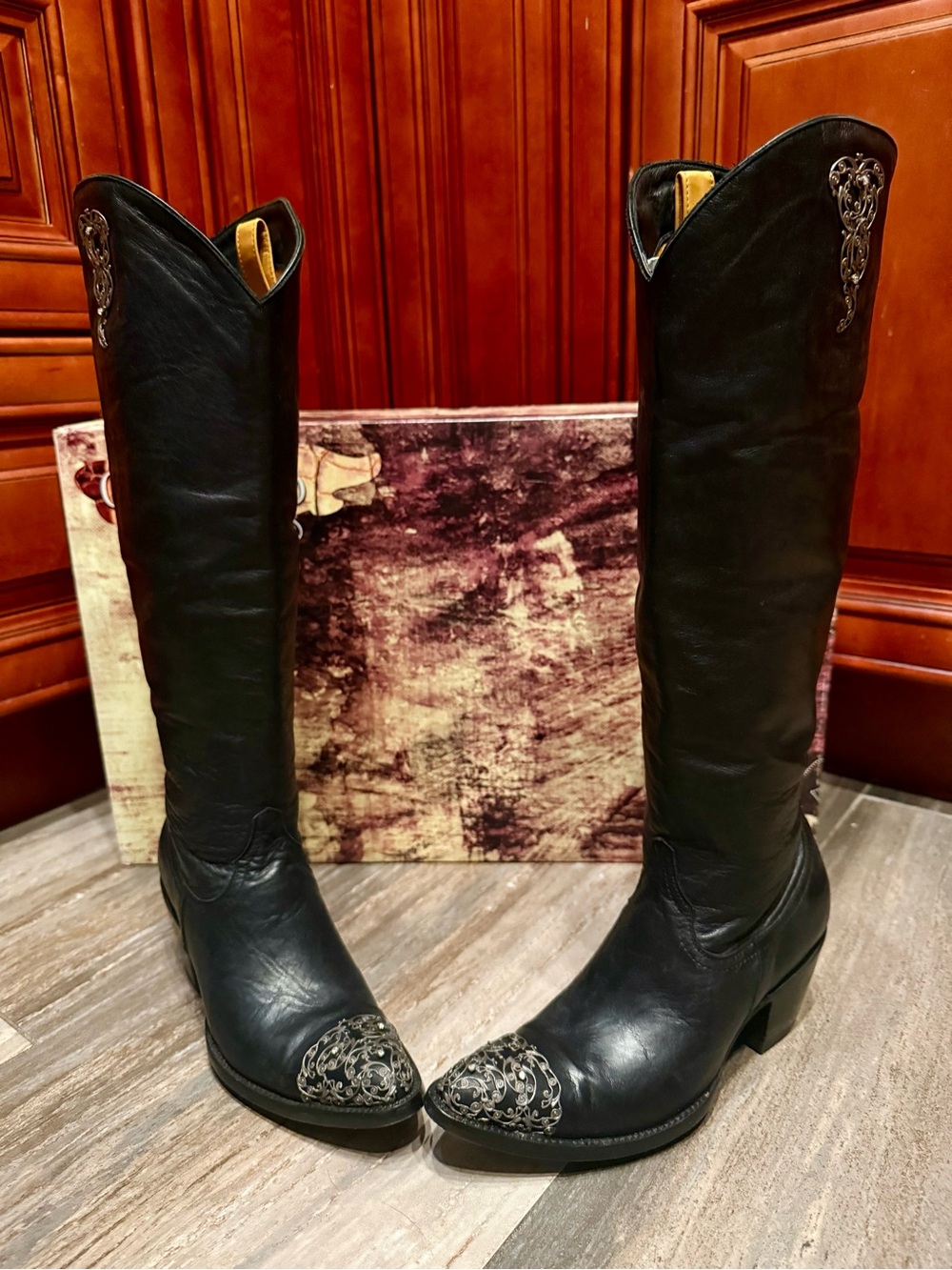 Old Gringo Boots Black Mayra Metal Corcel Metal Crystal Cowboy Wedding Filigree